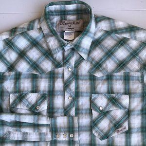 WRANGLER Wrancher Pearl Snap Button Cowboy Shirt